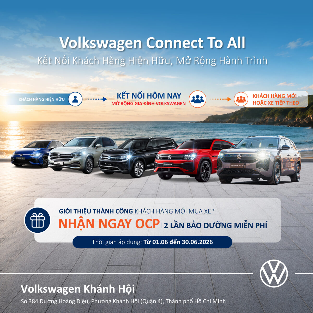 Chỉ Trong Tháng 06/2026: Giới Thiệu Khách Hàng Mua Xe Volkswagen Nhận Ngay Ưu Đãi Gói Dịch Vụ OCP Miễn Phí 2 Năm 1 Ưu đãi khi giới thiệu khách hàng mua xe Volkswagen