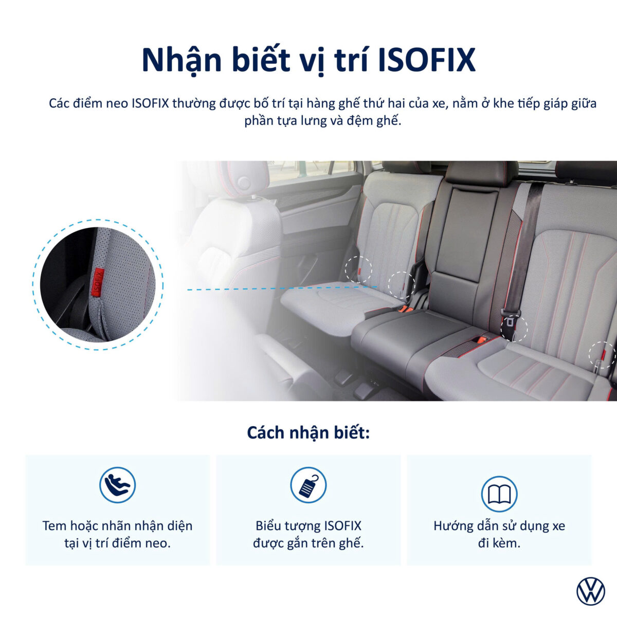 Hệ Thống ISOFIX Volkswagen Là Gì? Quy Định Ghế An Toàn Trẻ Em Từ 01/07/2026 Và Lợi Ích Trên Xe Volkswagen 1 Nhận biết hệ thống ISOFIX trên xe Volkswagen