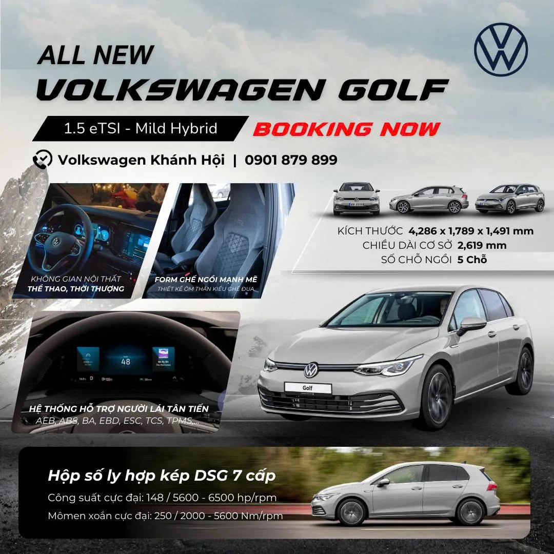 VW Khánh Hội Quận 4 chính thức nhận đặt cọc Volkswagen Golf 2025